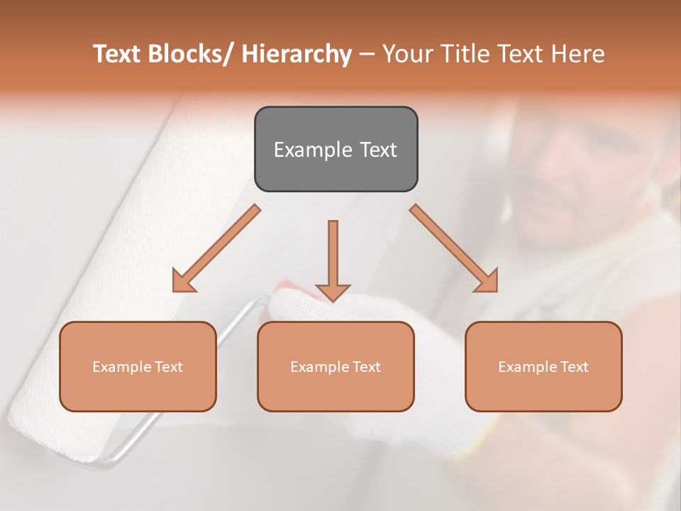 Cheerful Worker Painting A Wall With Roller PowerPoint Template