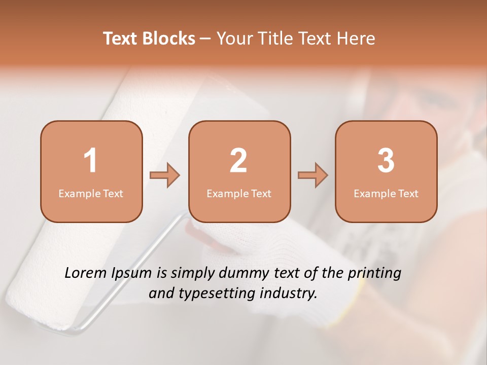 Cheerful Worker Painting A Wall With Roller PowerPoint Template
