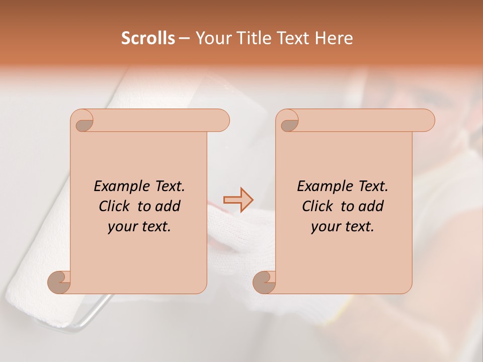 Cheerful Worker Painting A Wall With Roller PowerPoint Template