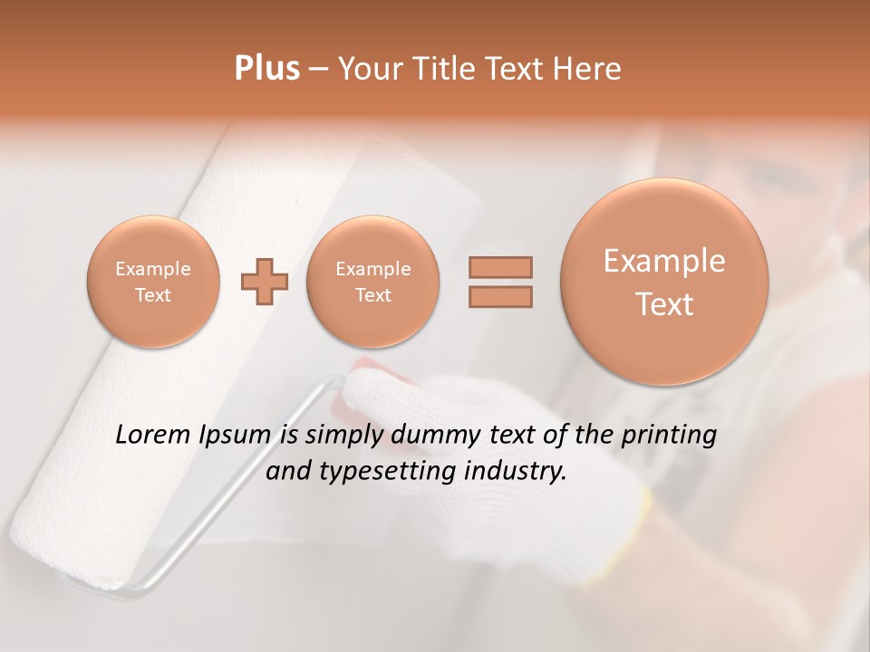 Cheerful Worker Painting A Wall With Roller PowerPoint Template
