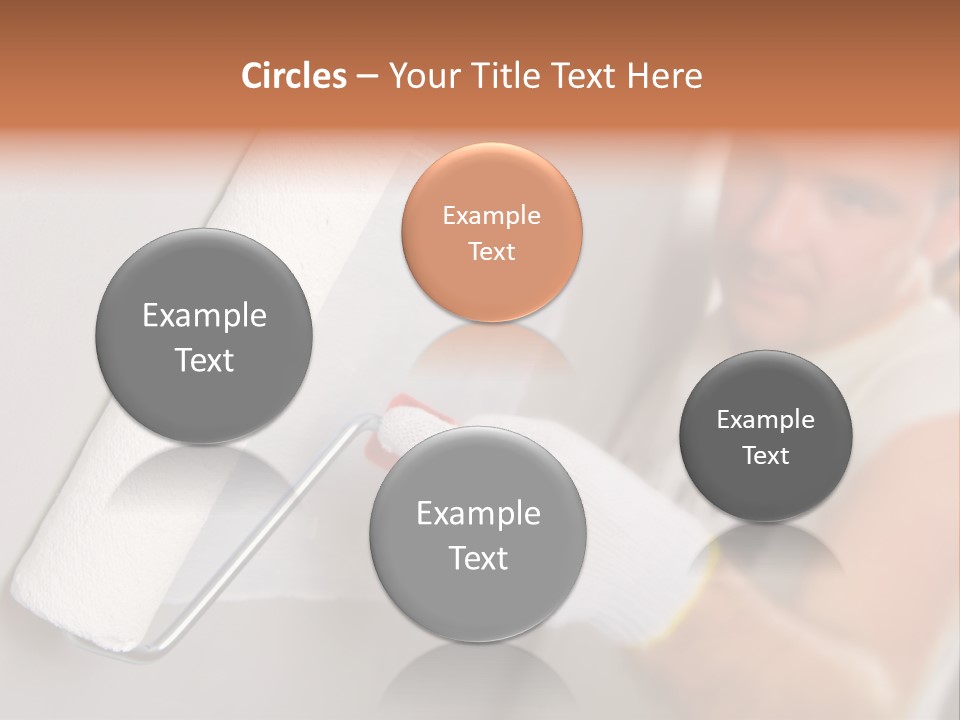 Cheerful Worker Painting A Wall With Roller PowerPoint Template