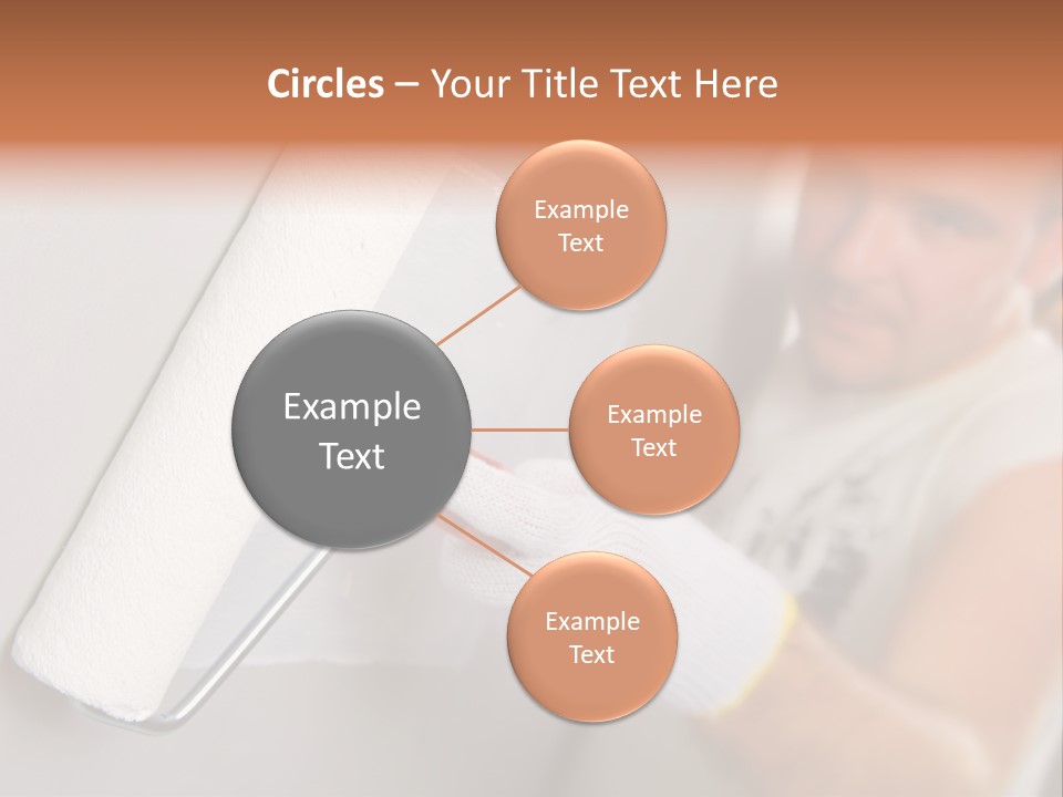 Cheerful Worker Painting A Wall With Roller PowerPoint Template