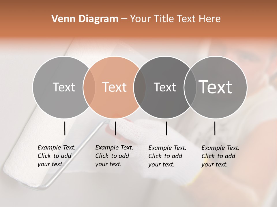 Cheerful Worker Painting A Wall With Roller PowerPoint Template