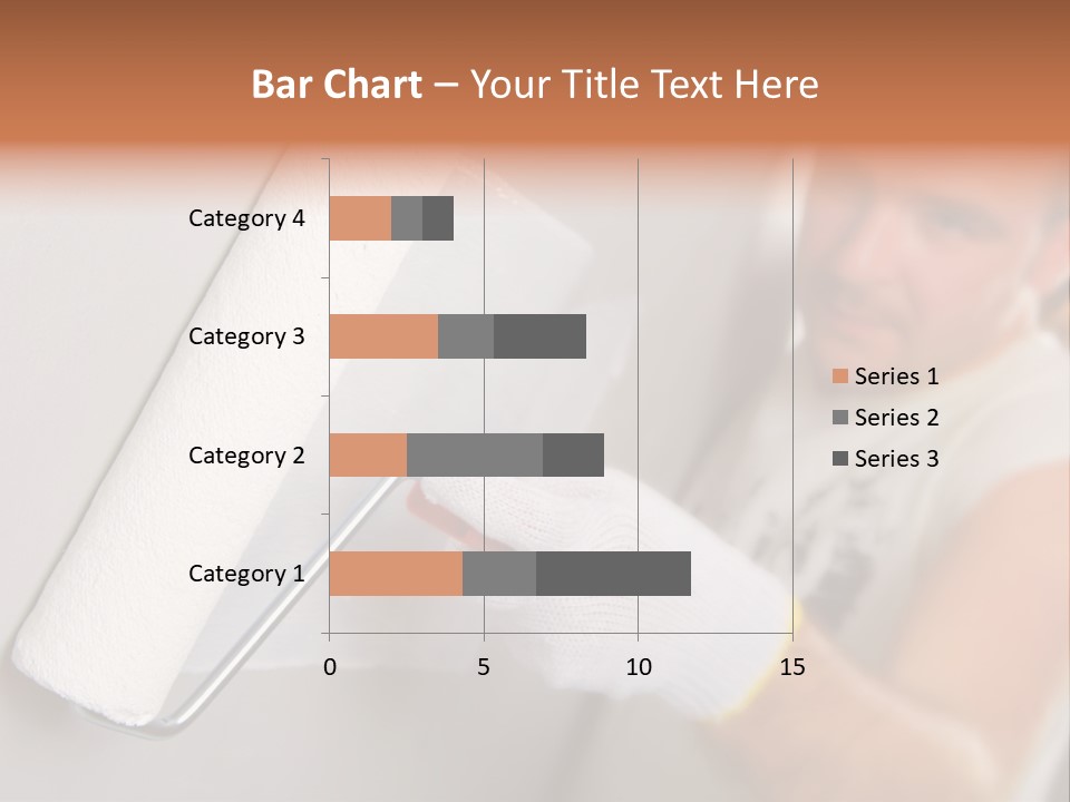 Cheerful Worker Painting A Wall With Roller PowerPoint Template