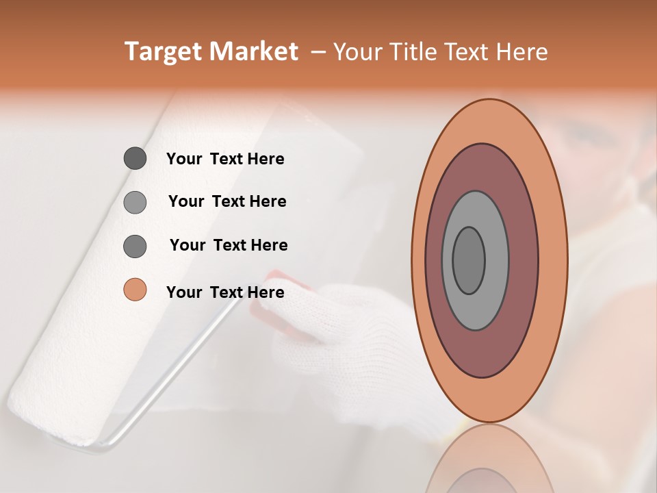 Cheerful Worker Painting A Wall With Roller PowerPoint Template