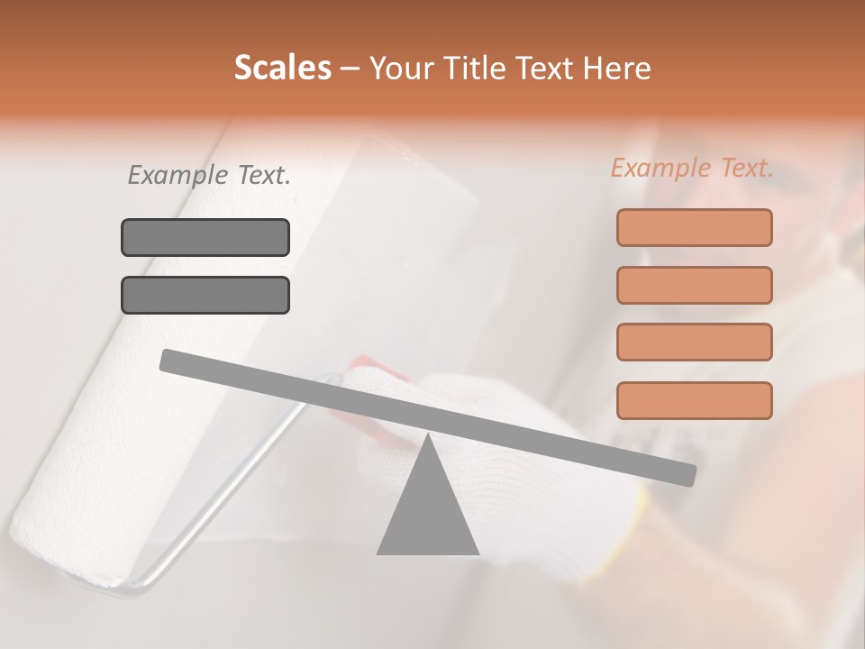 Cheerful Worker Painting A Wall With Roller PowerPoint Template