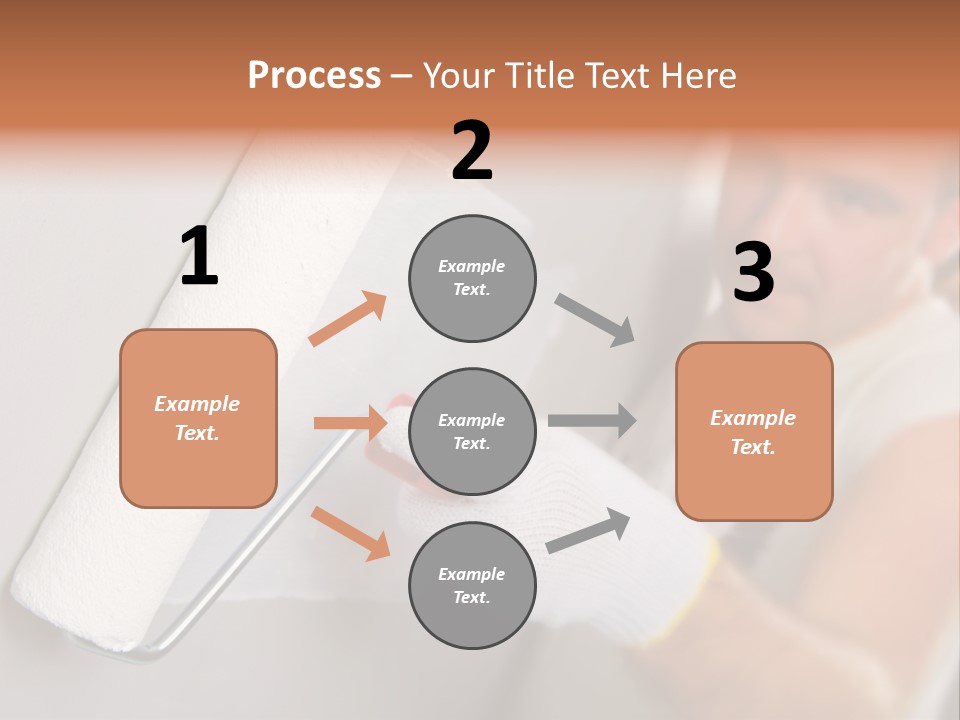 Cheerful Worker Painting A Wall With Roller PowerPoint Template