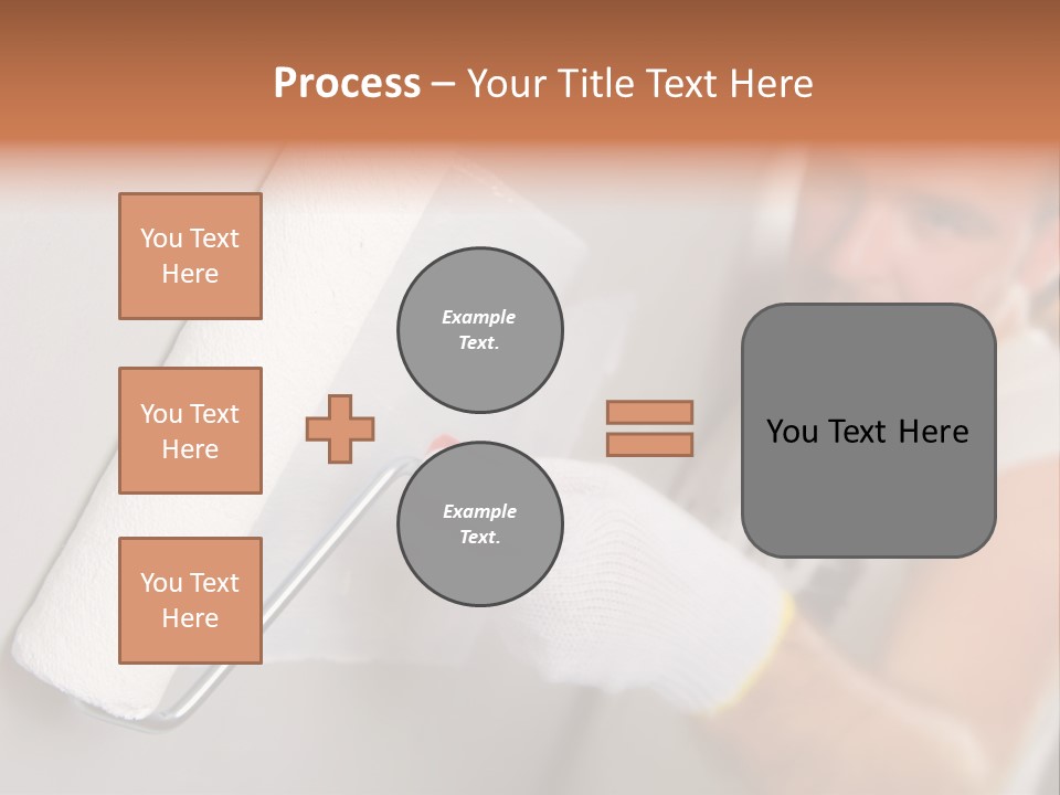 Cheerful Worker Painting A Wall With Roller PowerPoint Template