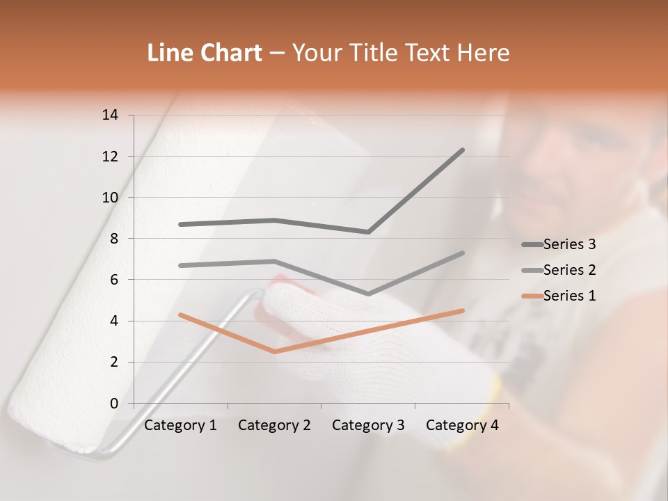Cheerful Worker Painting A Wall With Roller PowerPoint Template