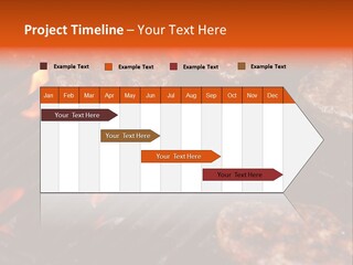 Hamburgers Cooking On Barbeque Grill With Flames PowerPoint Template