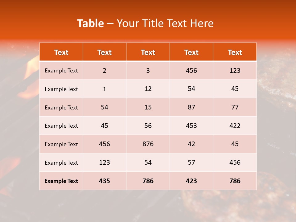 Hamburgers Cooking On Barbeque Grill With Flames PowerPoint Template