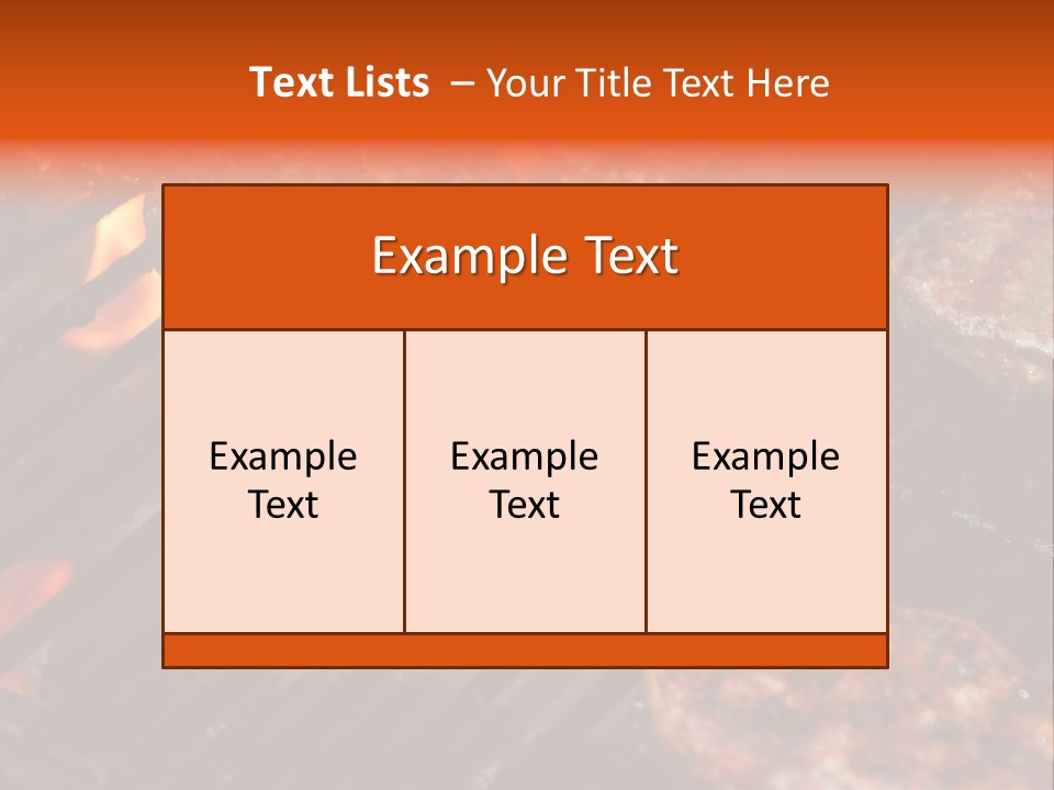 Hamburgers Cooking On Barbeque Grill With Flames PowerPoint Template