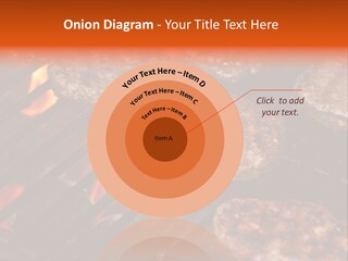 Hamburgers Cooking On Barbeque Grill With Flames PowerPoint Template