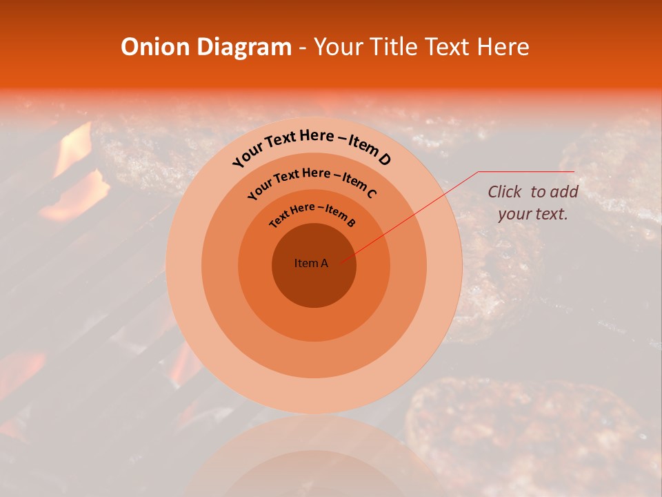 Hamburgers Cooking On Barbeque Grill With Flames PowerPoint Template