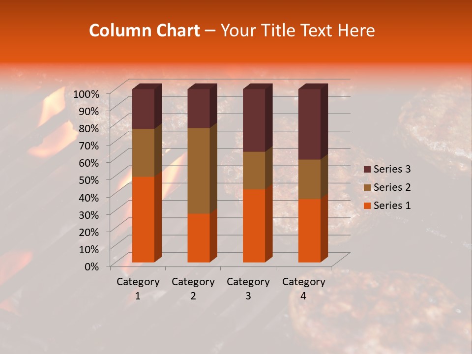 Hamburgers Cooking On Barbeque Grill With Flames PowerPoint Template