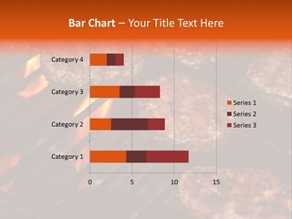 Hamburgers Cooking On Barbeque Grill With Flames PowerPoint Template