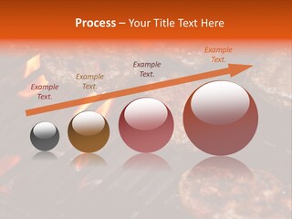 Hamburgers Cooking On Barbeque Grill With Flames PowerPoint Template