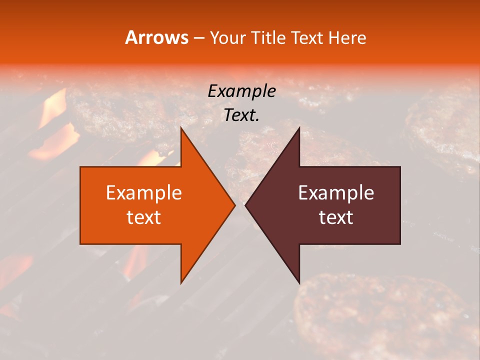Hamburgers Cooking On Barbeque Grill With Flames PowerPoint Template