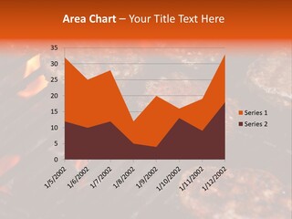 Hamburgers Cooking On Barbeque Grill With Flames PowerPoint Template