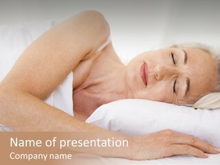 Woman Lying In Bed Sleeping PowerPoint Template