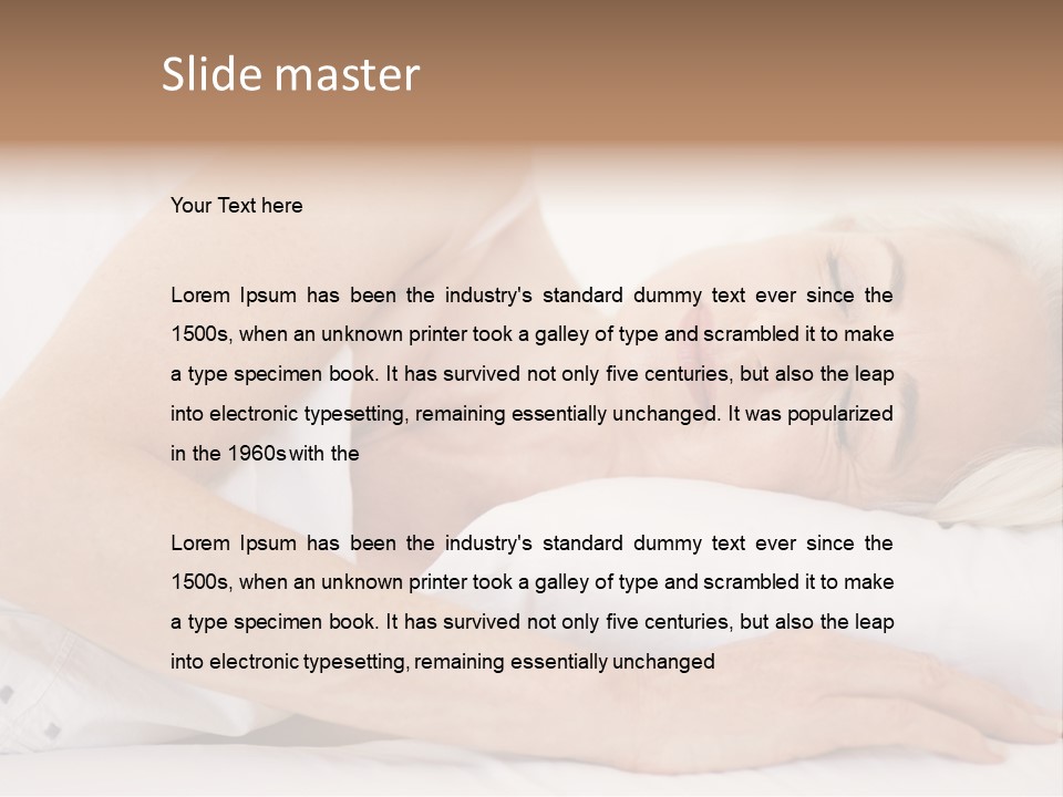 Woman Lying In Bed Sleeping PowerPoint Template