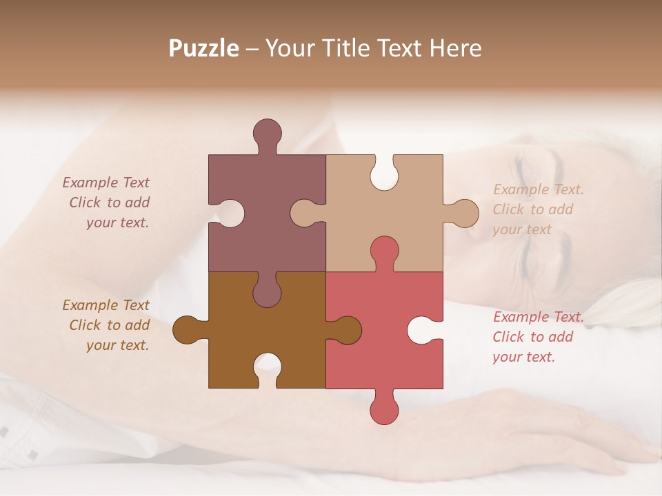 Woman Lying In Bed Sleeping PowerPoint Template