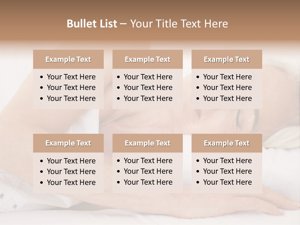 Woman Lying In Bed Sleeping PowerPoint Template