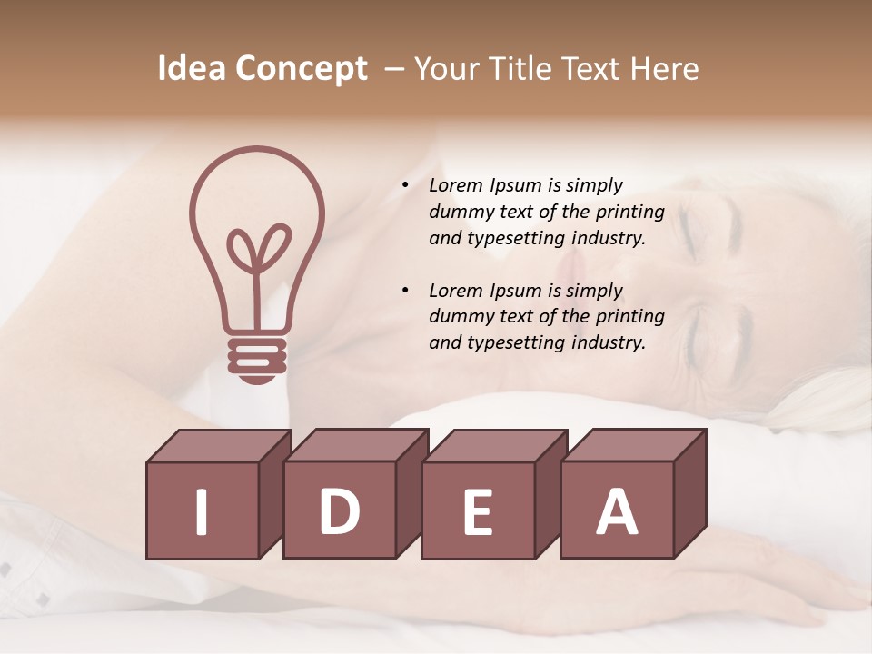 Woman Lying In Bed Sleeping PowerPoint Template