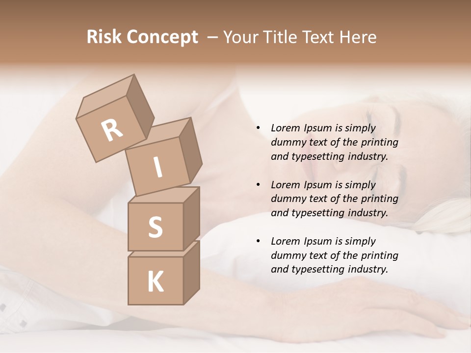 Woman Lying In Bed Sleeping PowerPoint Template