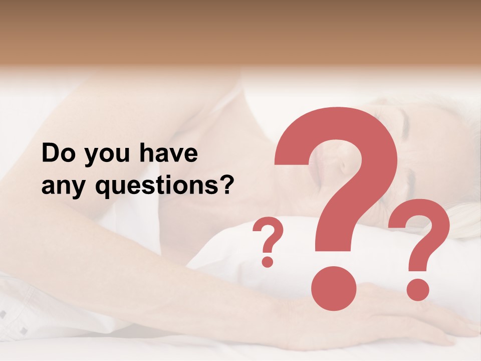 Woman Lying In Bed Sleeping PowerPoint Template