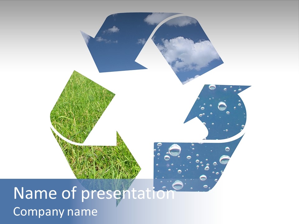 Clean Environment - Conceptual Recycling Symbol PowerPoint Template