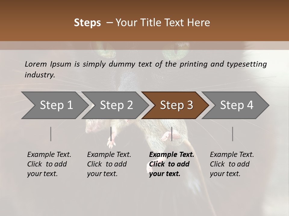 A Black Cat With A Mouse In It's Mouth PowerPoint Template
