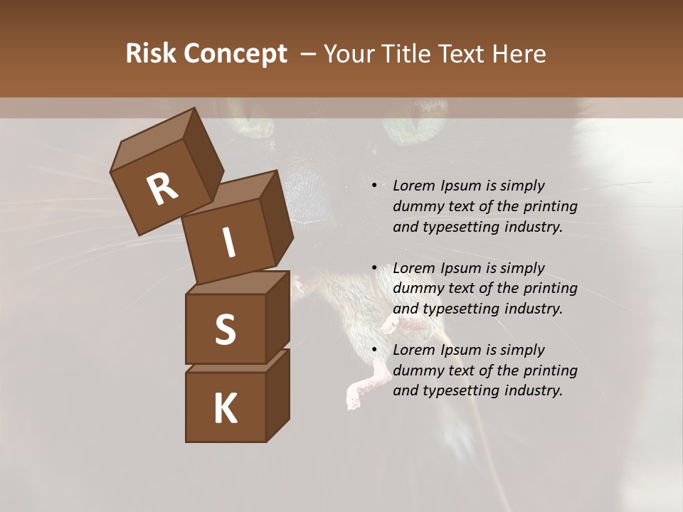 A Black Cat With A Mouse In It's Mouth PowerPoint Template