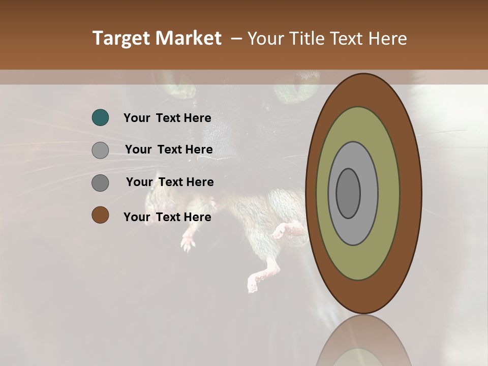 A Black Cat With A Mouse In It's Mouth PowerPoint Template