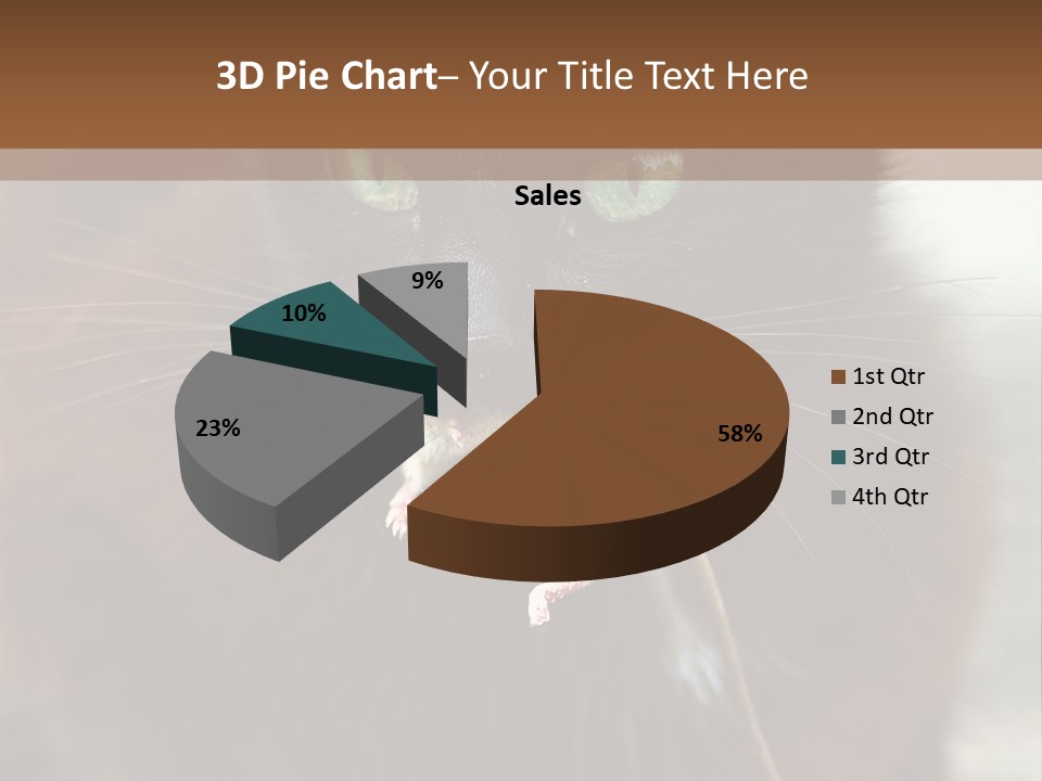 A Black Cat With A Mouse In It's Mouth PowerPoint Template