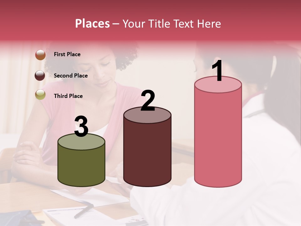 Woman In Doctor's Office Frowning PowerPoint Template