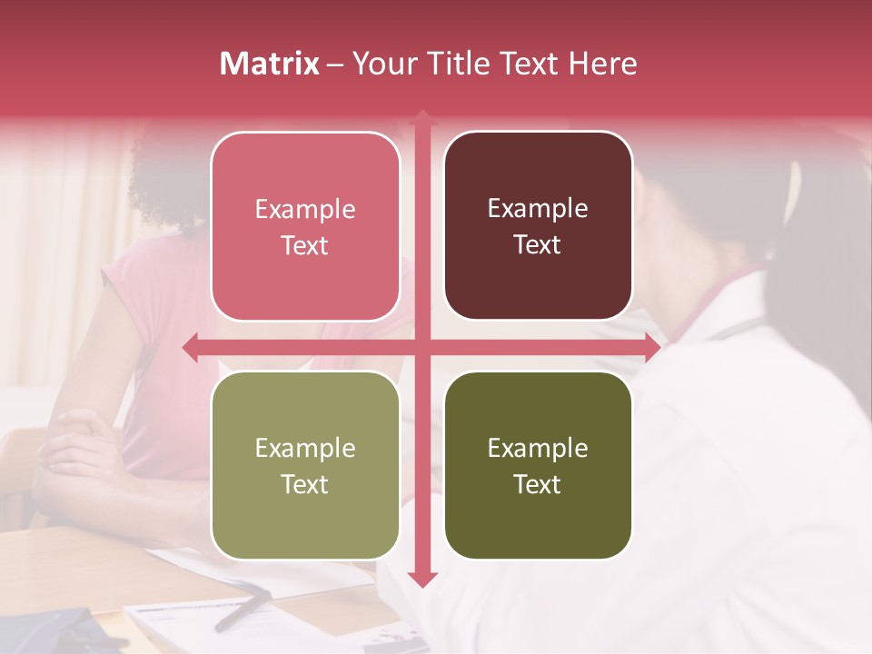 Woman In Doctor's Office Frowning PowerPoint Template