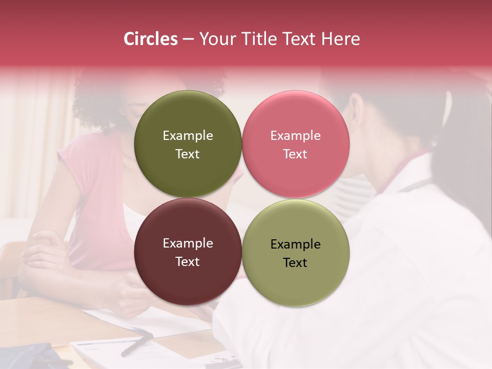 Woman In Doctor's Office Frowning PowerPoint Template