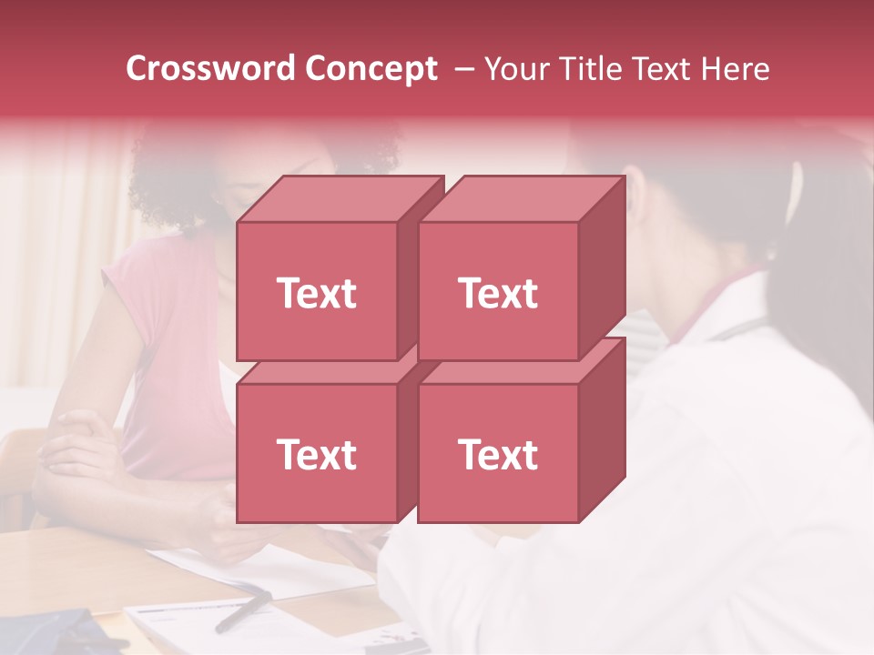 Woman In Doctor's Office Frowning PowerPoint Template