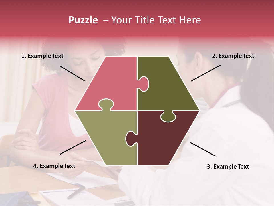 Woman In Doctor's Office Frowning PowerPoint Template