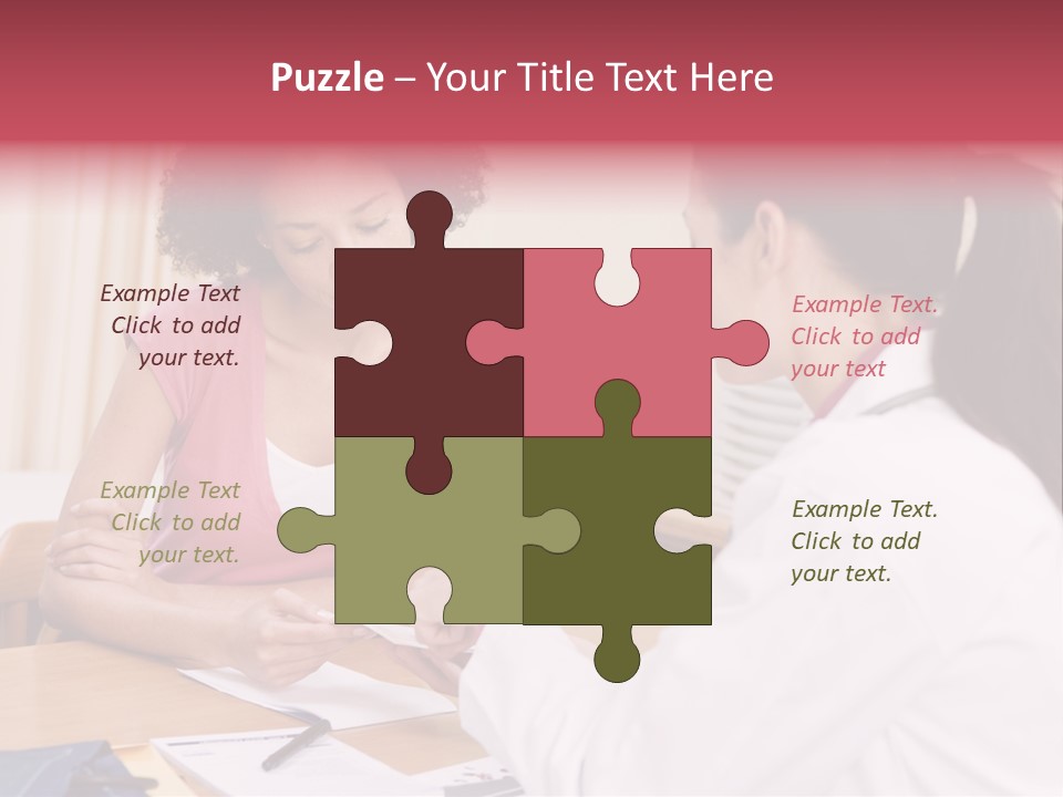 Woman In Doctor's Office Frowning PowerPoint Template