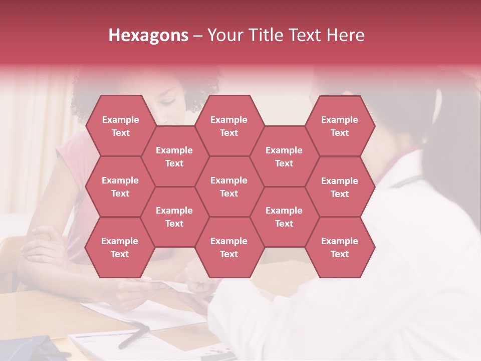 Woman In Doctor's Office Frowning PowerPoint Template