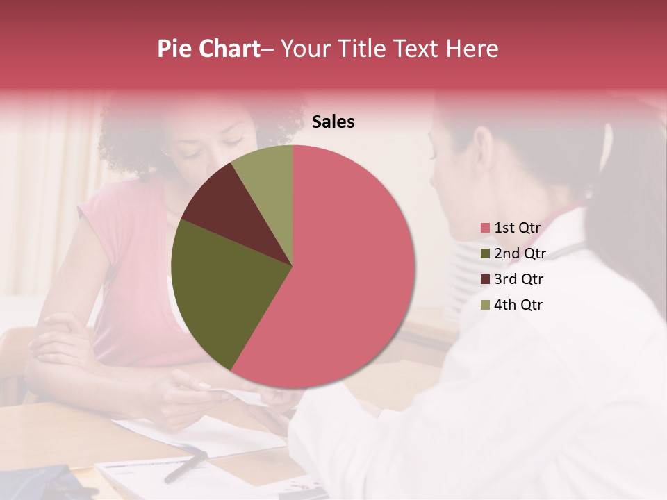 Woman In Doctor's Office Frowning PowerPoint Template