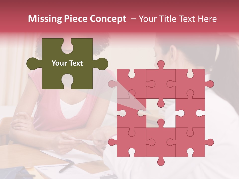 Woman In Doctor's Office Frowning PowerPoint Template