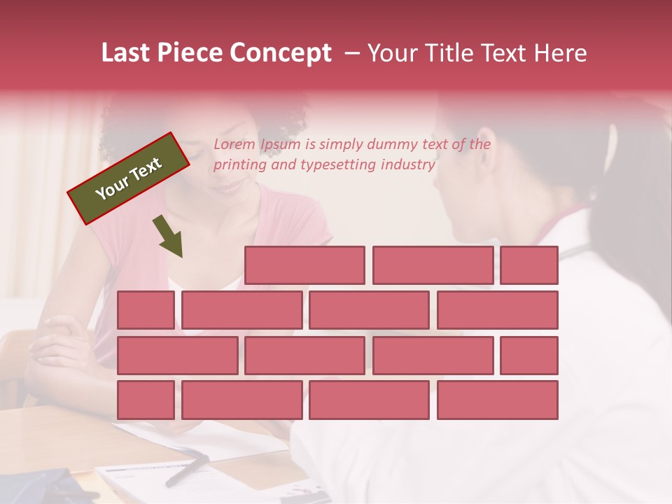 Woman In Doctor's Office Frowning PowerPoint Template