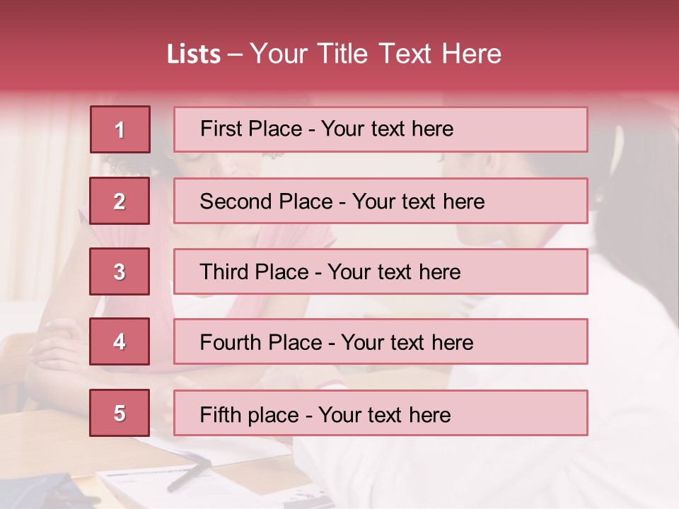 Woman In Doctor's Office Frowning PowerPoint Template