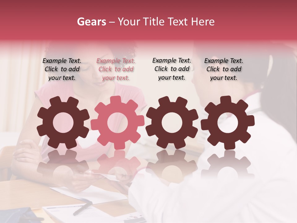 Woman In Doctor's Office Frowning PowerPoint Template