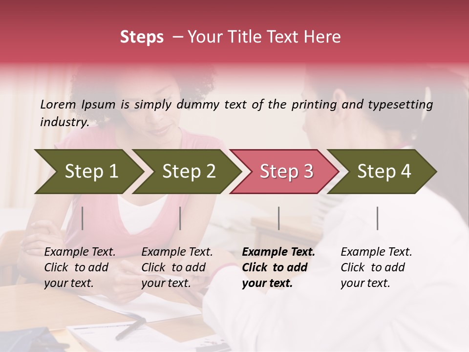 Woman In Doctor's Office Frowning PowerPoint Template