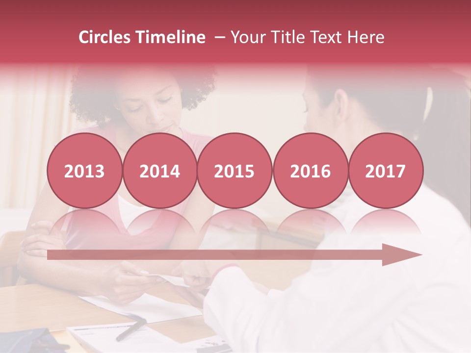 Woman In Doctor's Office Frowning PowerPoint Template