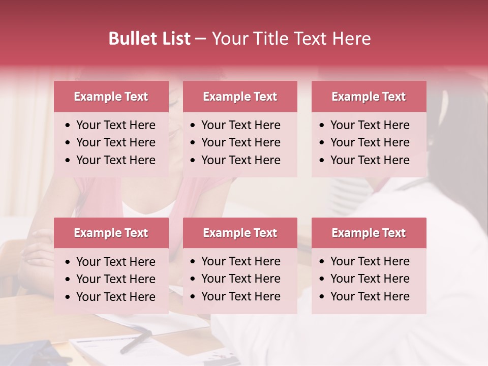 Woman In Doctor's Office Frowning PowerPoint Template